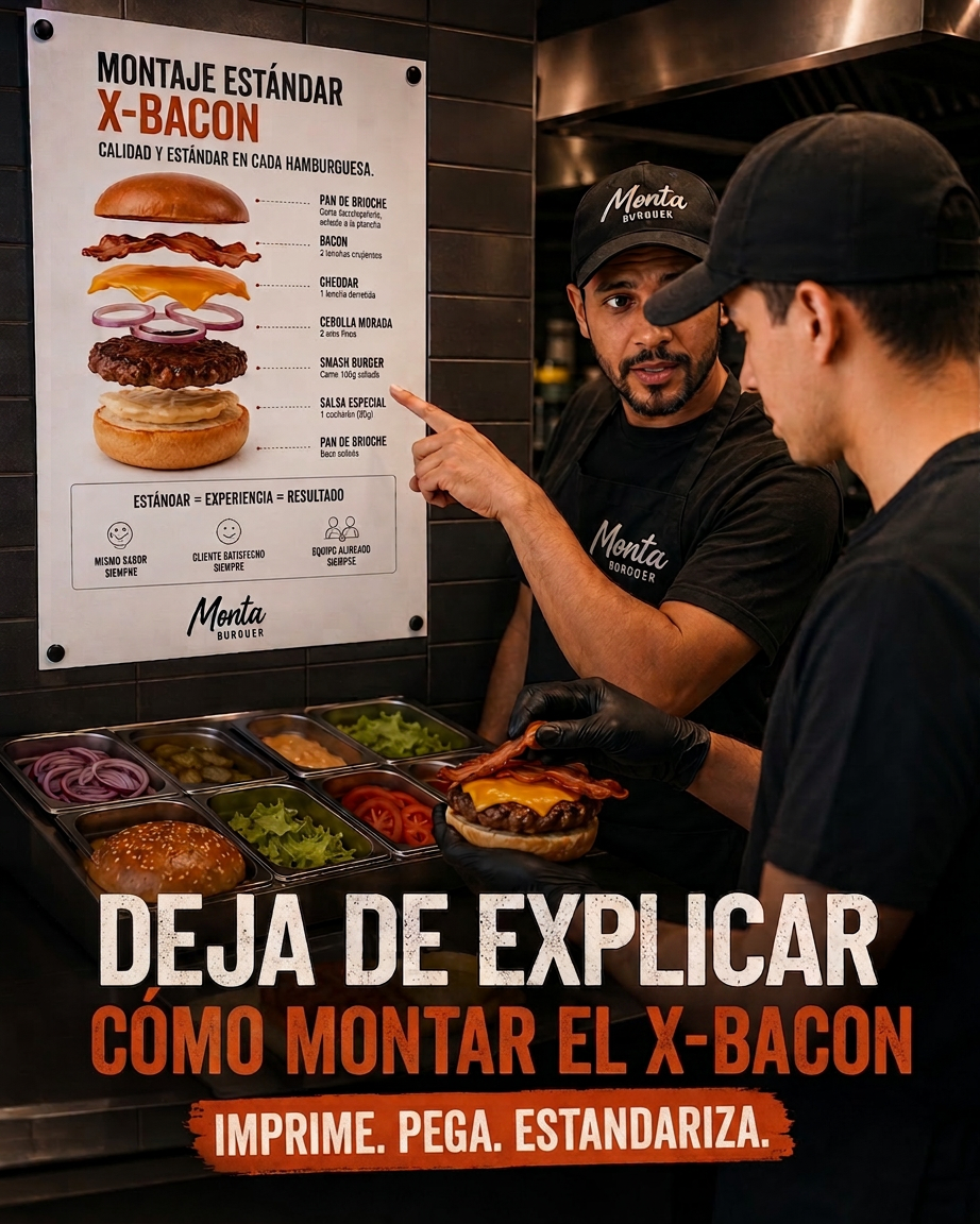 Ficha de armado Monta Burguer para hamburgueserías en México